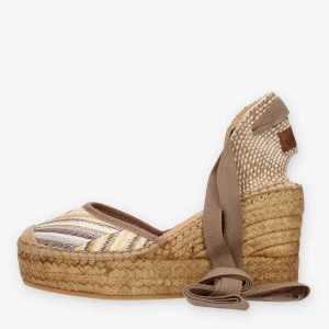 Vidorreta Sandali tortora modello espadrillas con chiusura alla schiava