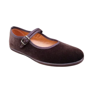 Ballerine in velluto marrone