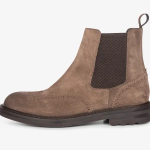 Beatles beige con decorazioni brogue in suede