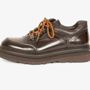 Scarponcino bi-materiale marrone