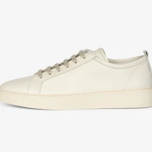 Sneaker in vitello martellato bianco sporco