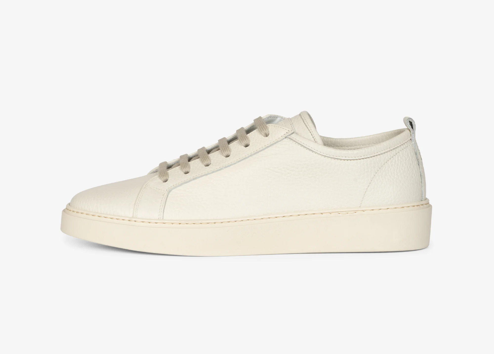 Sneaker in vitello martellato bianco sporco