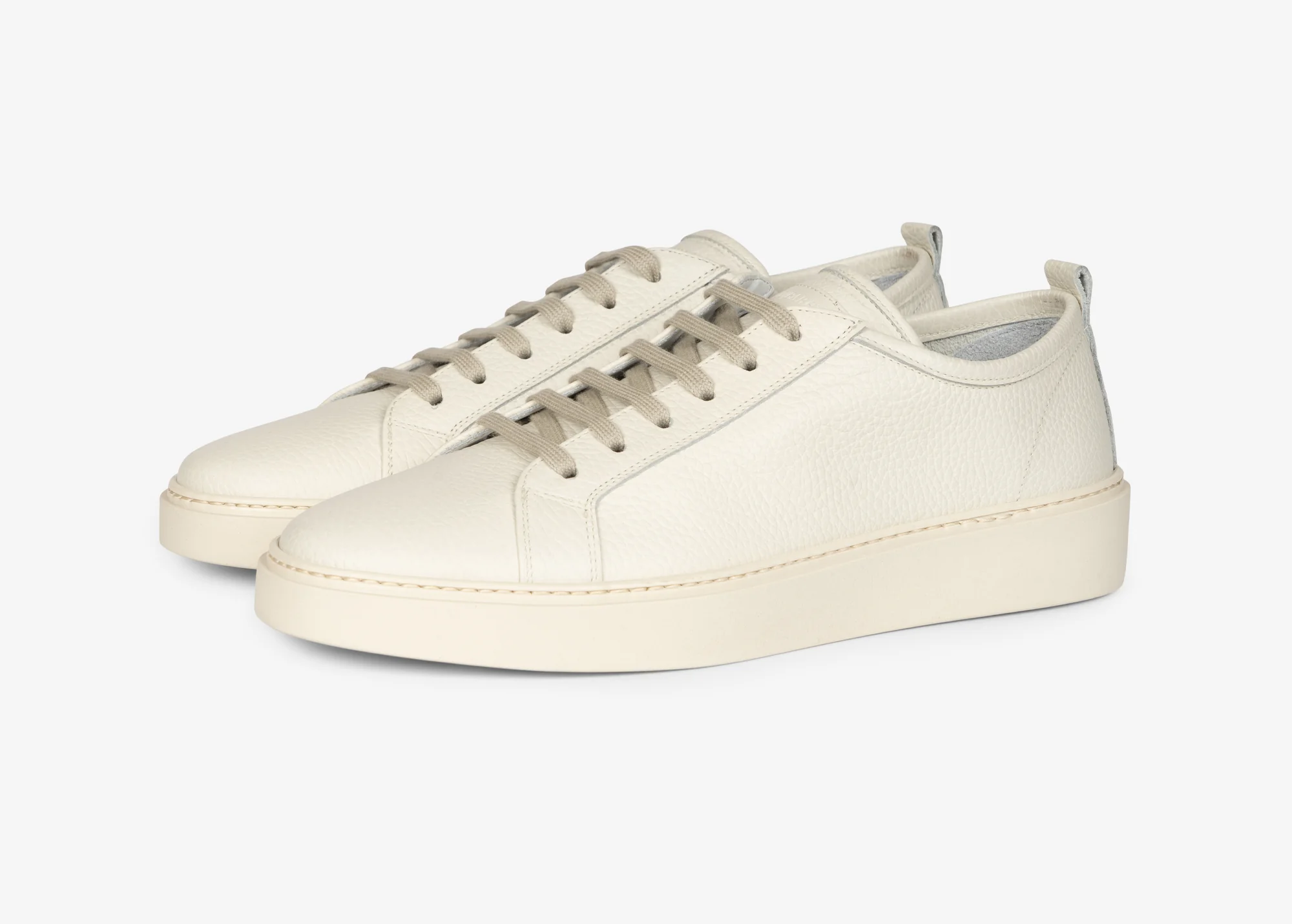 Sneaker in vitello martellato bianco sporco - immagine 3