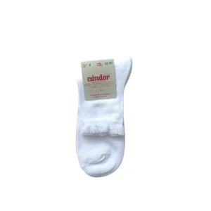 Calzini corti bianco con bordo merletto