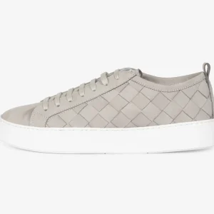 Sneaker in nabuk intrecciato grigio