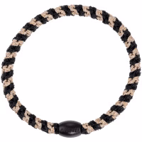 Elastico per capelli Kknekki slim black beige glitter stripe