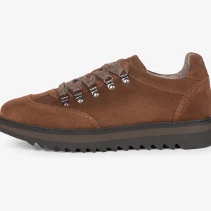 Sneaker in suede tabacco