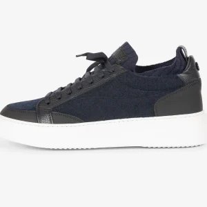 Sneaker con calza elastica blu