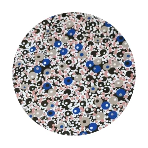 Jogger con elastico in vita cotone liberty blu e rosa