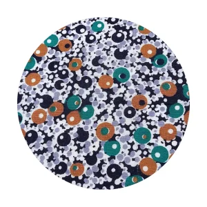 Camicia maniche lunghe cotone fermo geometrico arancio e blu