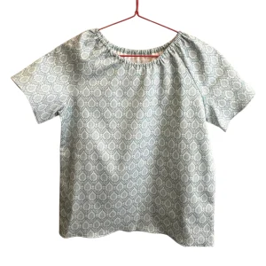 Camicia maniche corte cotone fermo Damasco azzurro