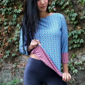Maglia maniche lunghe elasticizzata peso leggero fantasia Double 3