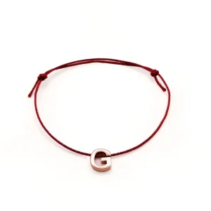 Bracciale cordino colorato+ lettera iniziale argento