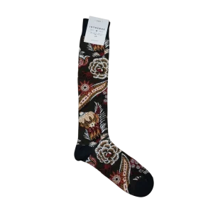 Calze al ginocchio floreale Paisley verde militare
