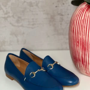 Les tulipes mocassino nappa bluette