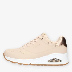 155196-NAT Skechers Uno - Shimmer Away Sneakers beige da donna