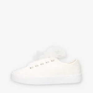 Dexco 105-PIZZO-BIANCO Sneakers basse bianche in pizzo