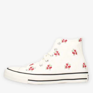 Converse A12635C Chuck Taylor All Star HI Sneakers alte avorio con ricami