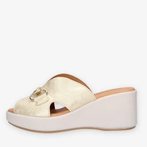 Clia Walk Trendy Sandali scalzati platino con zeppa