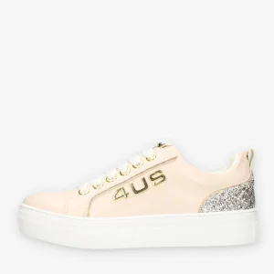 4 US by Paciotti (Junior) Sneakers beige e oro con glitter