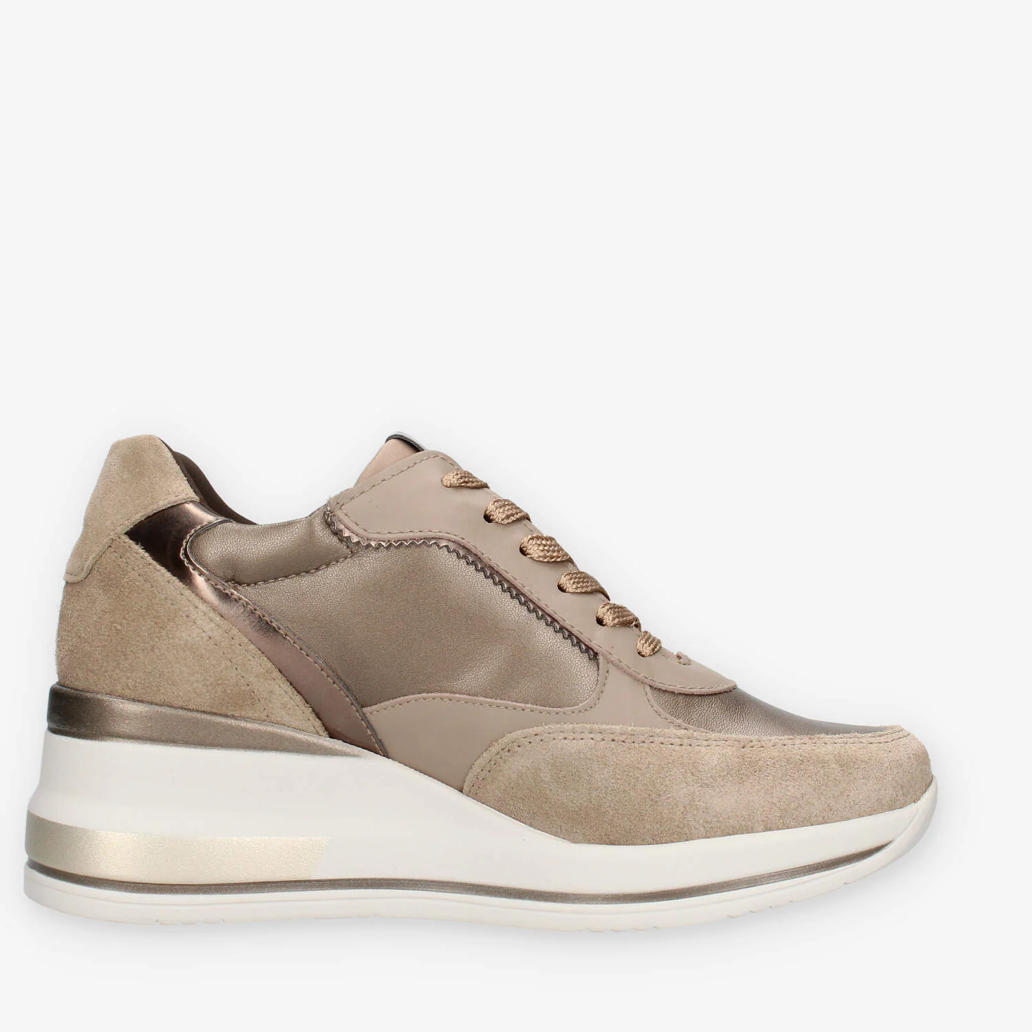 Nero Giardini I514130D-501 Sneakers tortora con zeppa - immagine 5