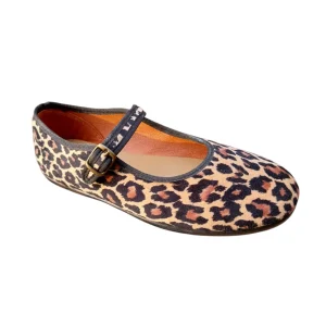Ballerine in velluto leopardato chiaro