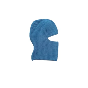 Passamontagna azzurro misto lana e cashmere