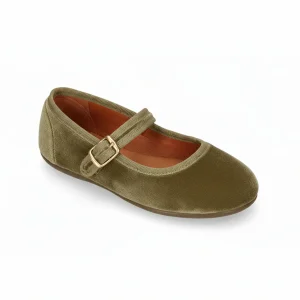 Ballerine in velluto cachi