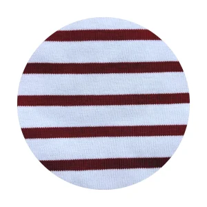 Maglia maniche lunghe righe bianco e bordeaux peso medio