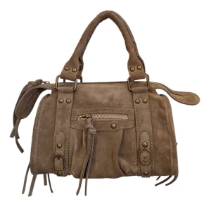 Borsa Mini Bag pelle scamosciata taupe
