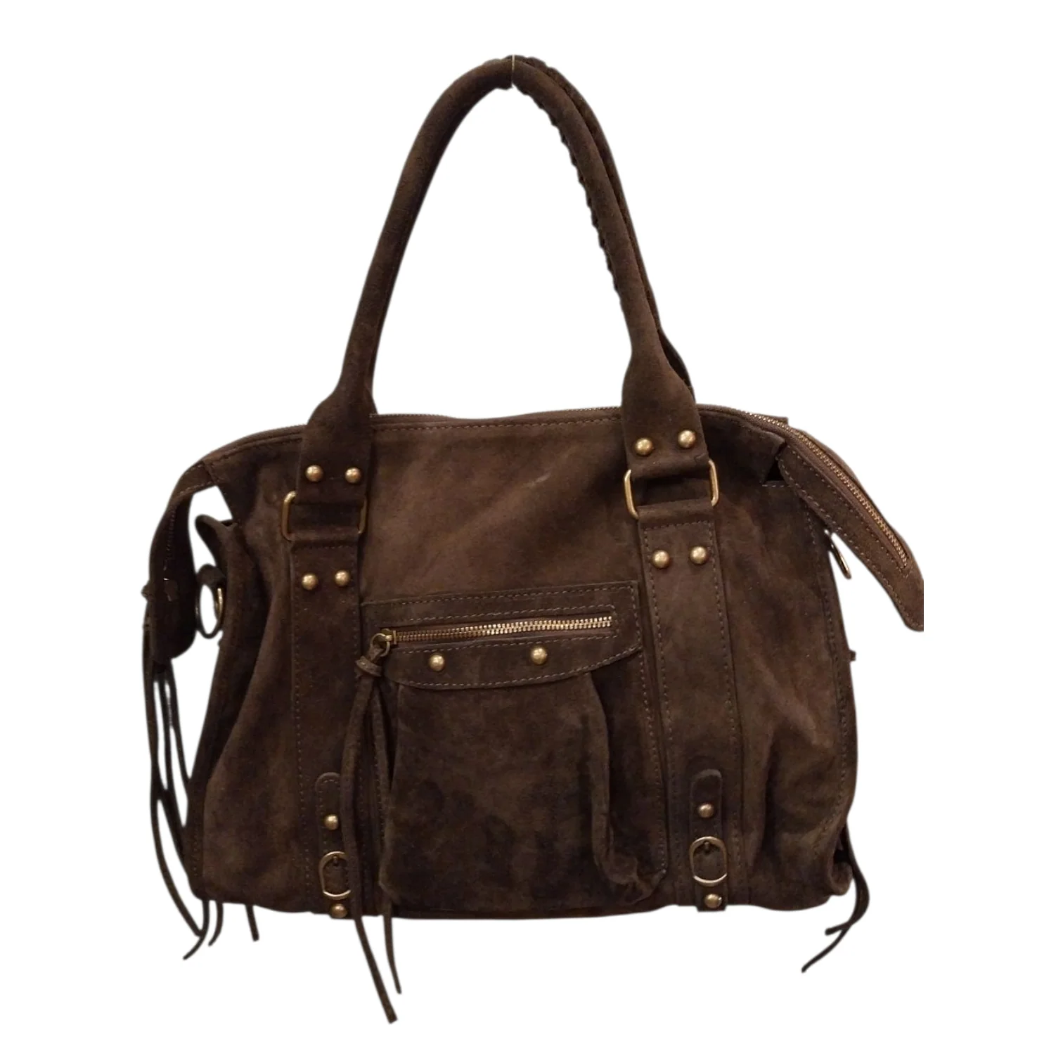 Borsa Maxi Bag pelle scamosciata testa di moro - immagine 2